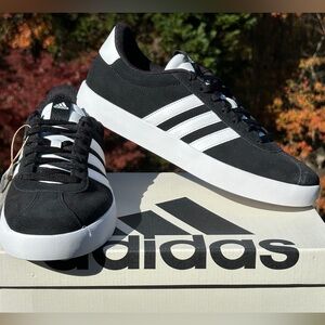 adidas Black and White Striped Sneakers